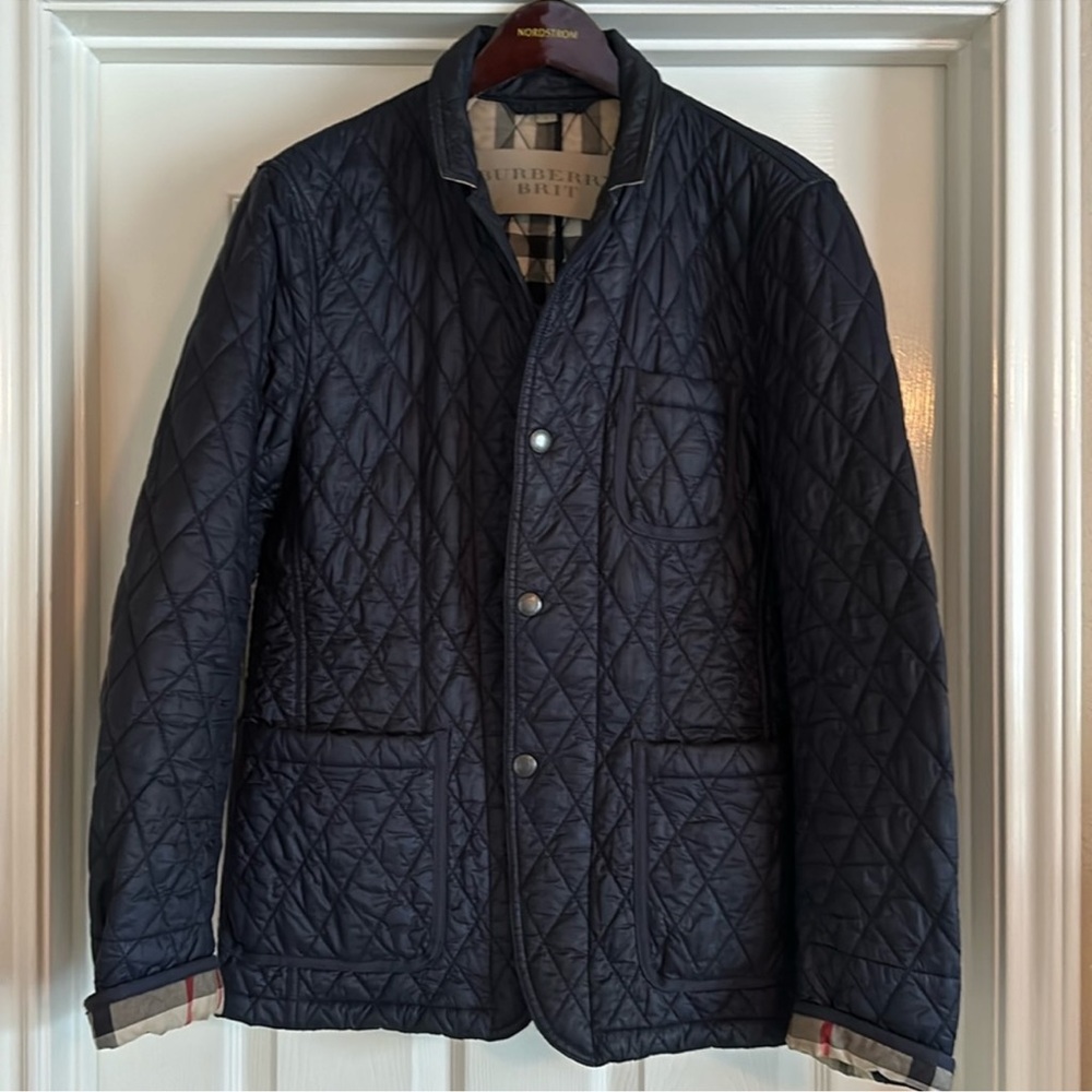 Navy Blue Burberry Coat